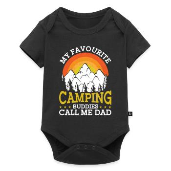 Camping Geschenk Lustiger Spruch für Camper - Baby Premium Kurzarmbody - Schwarz - Vorne