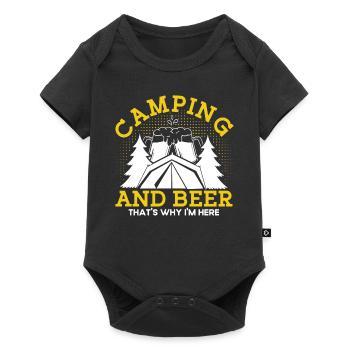 Camping Gift Funny saying for campers - Baby Premium short-sleeve bodysuit - black - Front