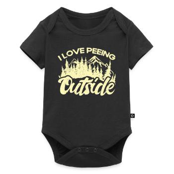 Camping Geschenk Lustiger Spruch für Camper - Baby Premium Kurzarmbody - Schwarz - Vorne