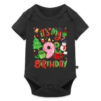 It's my 9 birthday snowman Christmas - Baby Premium short-sleeve bodysuit - black - Front