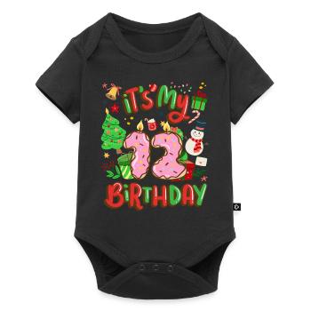 It's my 12 birthday snowman Christmas - Baby Premium short-sleeve bodysuit - black - Front