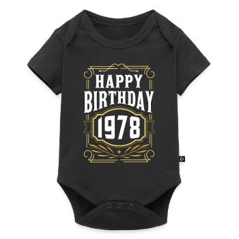 1978 Cadeau d’anniversaire Bursdag vintage - Body à manches courtes Premium Bébé - noir - Devant
