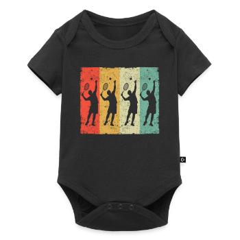 Joueur de tennis Silhouette Trainer Fan Retro Vintage - Body à manches courtes Premium Bébé - noir - Devant