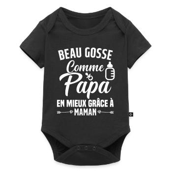 Beau Gosse Comme Papa Cadeau Maman Body Enceinte - Body à manches courtes Premium Bébé - noir - Devant