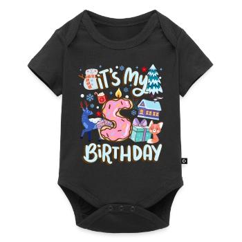 C’est mon beignet de vacances de bonhomme de neige de 5 ans - Body à manches courtes Premium Bébé - noir - Devant