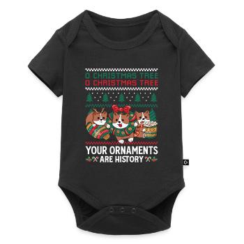 Chats O Arbre de Noël Ornements Drôles Pyjama - Body à manches courtes Premium Bébé - noir - Devant
