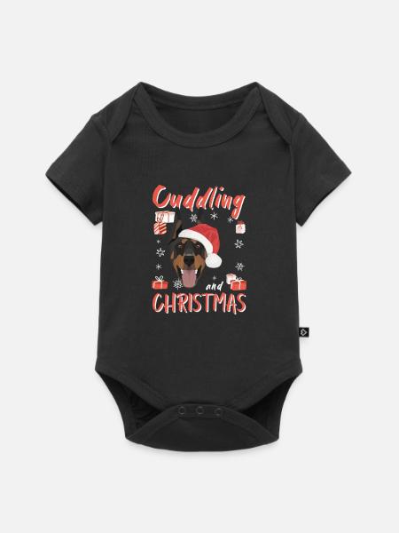 Dobermann Frohe Weihnachten - Baby Premium Kurzarmbody - Schwarz