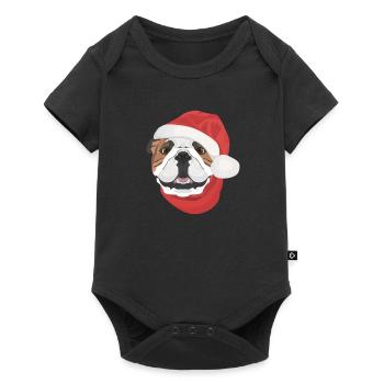 Bouledogue anglais Joyeux Noël - Body à manches courtes Premium Bébé - noir - Devant