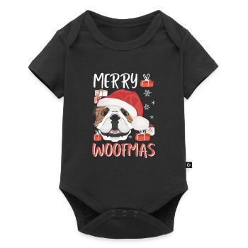 Bouledogue anglais Joyeux Noël - Body à manches courtes Premium Bébé - noir - Devant