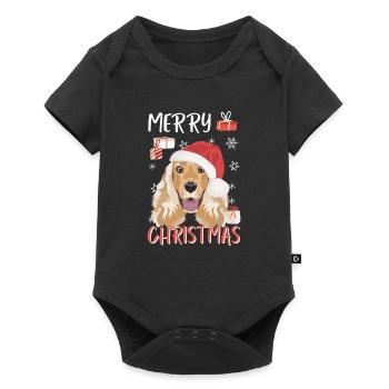 Deutsch Cocker Spaniel Joyeux Noël - Body à manches courtes Premium Bébé - noir - Devant