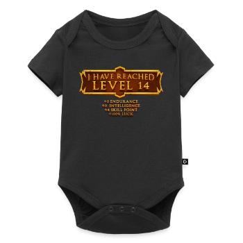 I have reached level 14 rpg online gaming - Baby Premium short-sleeve bodysuit - black - Front