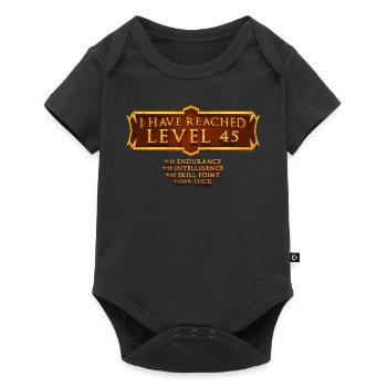 J’ai atteint le niveau 45 rpg jeu en ligne - Body à manches courtes Premium Bébé - noir - Devant