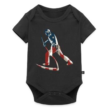 Farming Farmer American Flag Us - Baby Premium short-sleeve bodysuit - black - Front