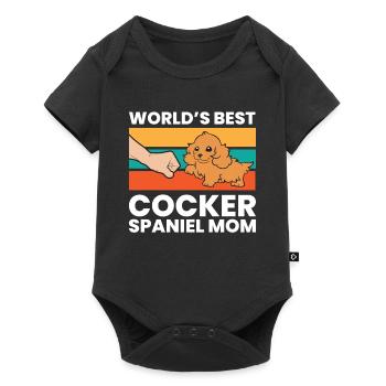 Meilleure maman Cocker Spaniel au monde - Body à manches courtes Premium Bébé - noir - Devant