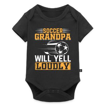 Grand-père joueur de football - Soccer Grand-père criera L - Body à manches courtes Premium Bébé - noir - Devant