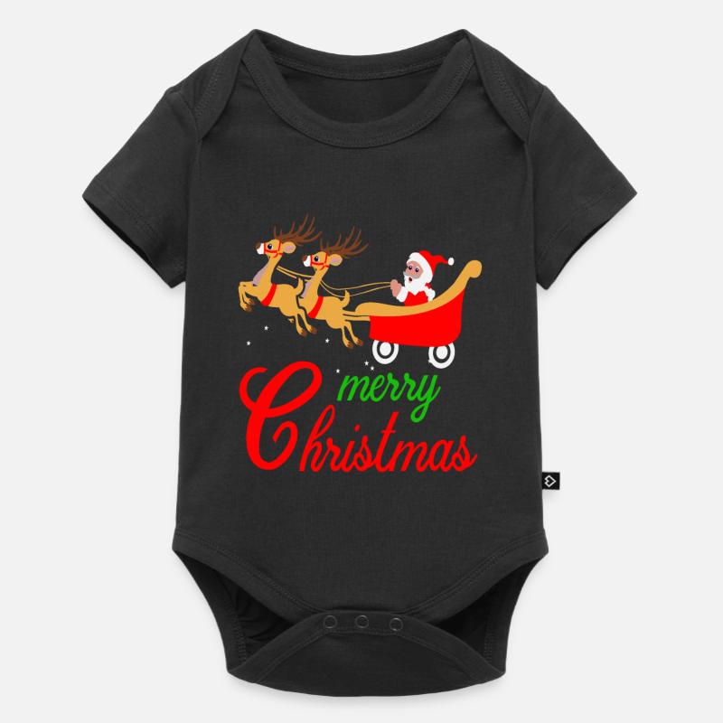 Merry Christmas - Baby Premium Kurzarmbody - Schwarz
