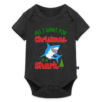 All i want for christmas is a shark - Baby Premium short-sleeve bodysuit - black - Front