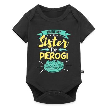 Échangez ma sœur contre Pierogi - Body à manches courtes Premium Bébé - noir - Devant
