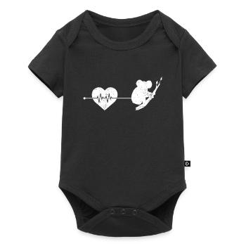 Battement de cœur de koala - Body à manches courtes Premium Bébé - noir - Devant
