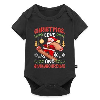 Boarder Snowboarder Christmas Love Skateboard - Baby Premium short-sleeve bodysuit - black - Front