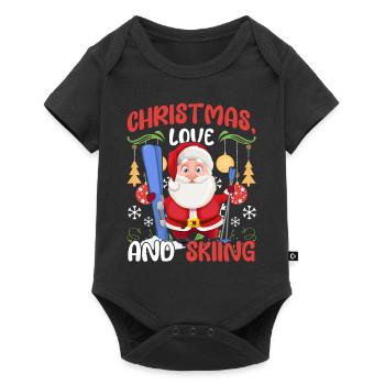 Ski holiday skiers Christmas Love skiing - Baby Premium short-sleeve bodysuit - black - Front