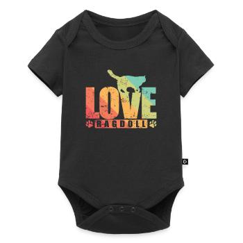 Love Ragdoll Haustier Katze Rasse - Baby Premium Kurzarmbody - Schwarz - Vorne