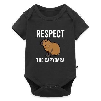 Respect The Capybara - Baby Premium short-sleeve bodysuit - black - Front