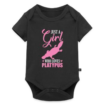 Juste une fille qui aime l’ornithorynque Schnabeltier - Body à manches courtes Premium Bébé - noir - Devant
