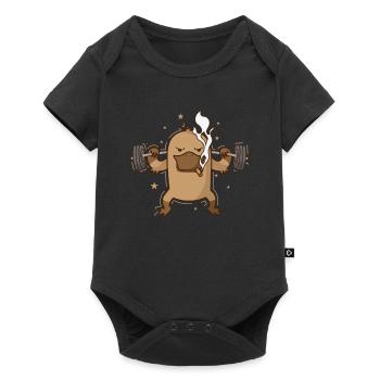 Platypus lifts weights Australia - Baby Premium short-sleeve bodysuit - black - Front
