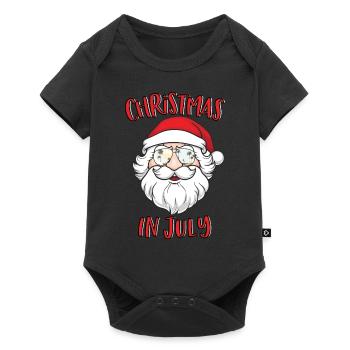 Noël En Juillet Père Noël Lunettes De Soleil Été - Body à manches courtes Premium Bébé - noir - Devant