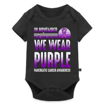 En novembre, nous portons le cancer du pancréas violet - Body à manches courtes Premium Bébé - noir - Devant