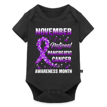 November Purple Ribbon Pancreatic Cancer Awareness - Baby Premium Kurzarmbody - Schwarz - Vorne
