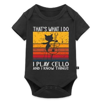 That's What I Do I Play Cello And I Know Things - Baby Premium Kurzarmbody - Schwarz - Vorne