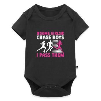 Some Girl Chase Boys Runner Running Girl Track et - Body à manches courtes Premium Bébé - noir - Devant
