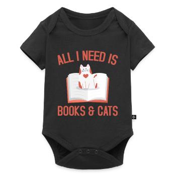 All I need is books - Baby Premium Kurzarmbody - Schwarz - Vorne