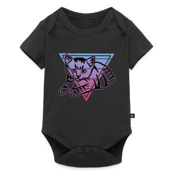 Chat rétro graphique chat pour les propriétaires de chats - Body à manches courtes Premium Bébé - noir - Devant