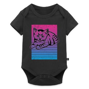 Retro Cat Graphic Cat for Cat Owners - Baby Premium short-sleeve bodysuit - black - Front