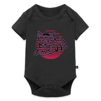 Retro Cat Graphic Cat for Cat Owners - Baby Premium short-sleeve bodysuit - black - Front