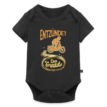 Mofa Mopedfahrer Mofaroller Moped lustige Zweitakt - Baby Premium Kurzarmbody - Schwarz - Vorne