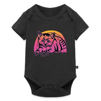 Retro Cat Graphic Cat for Cat Owners - Baby Premium short-sleeve bodysuit - black - Front