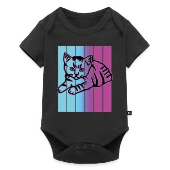 Retro Cat Graphic Cat for Cat Owners - Baby Premium short-sleeve bodysuit - black - Front