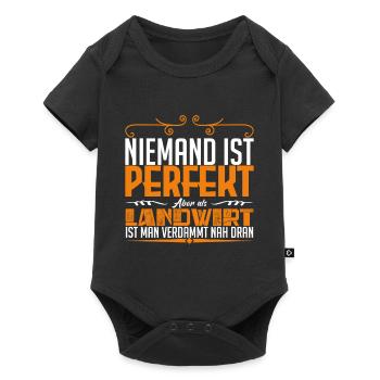 Niemand Ist Perfekt Aber Als Landwirt - Baby Premium Kurzarmbody - Schwarz - Vorne