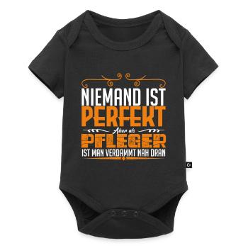 Lustiges Krankenschwester Shirt Niemand Perfekt - Baby Premium Kurzarmbody - Schwarz - Vorne