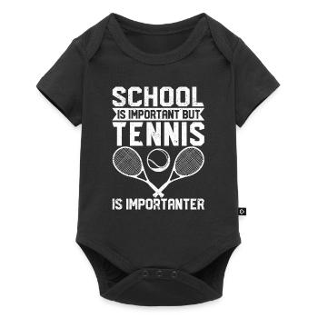 L’école est importante, mais le tennis est plus important - Body à manches courtes Premium Bébé - noir - Devant