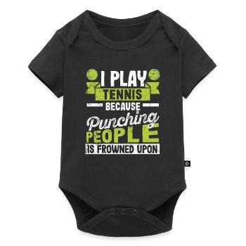 I play tennis because it's frowned upon, people - Baby Premium short-sleeve bodysuit - black - Front