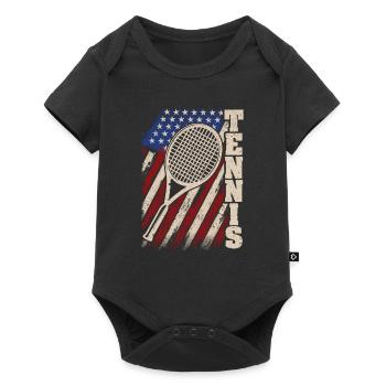 American flag tennis players coaches fans - Baby Premium short-sleeve bodysuit - black - Front