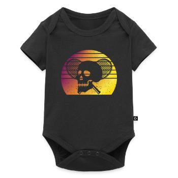 Tennis Skull Player Coach Fan Funny Sport - Baby Premium short-sleeve bodysuit - black - Front