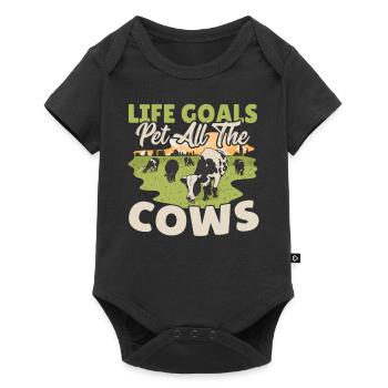 Vache Vaches Muh Pis Vache laitière Ferme Vache Crâne de vache Éleveur - Body à manches courtes Premium Bébé - noir - Devant