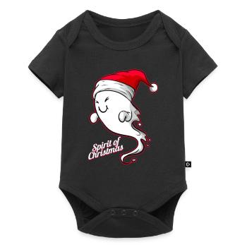 Fantôme avec le chapeau du père Noël de Noël - Body à manches courtes Premium Bébé - noir - Devant