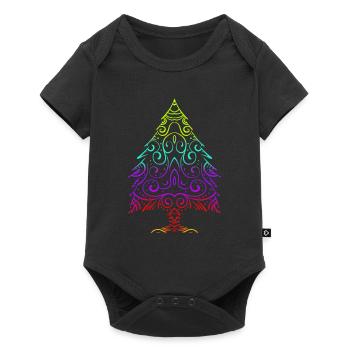 Colorful Ornament Christmas Tree For Christmas - Baby Premium short-sleeve bodysuit - black - Front
